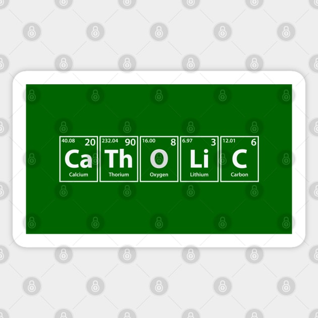 Catholic (Ca-Th-O-Li-C) Periodic Elements Spelling Sticker by cerebrands